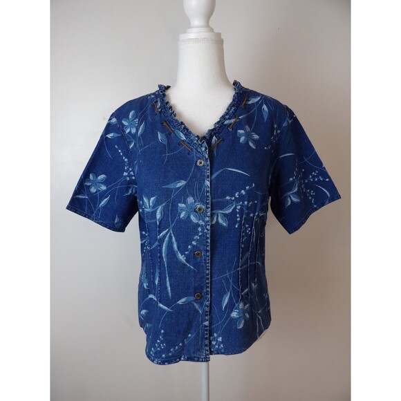 Vintage Denim 'Requirements' Top / Size Large - Picture 2 of 7